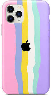 Силіконовий чохол для iPhone 12 Pro / 12 - Rainbow, Різнокольоровий / Рожевий