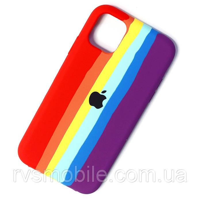 Силіконовий чохол для iPhone 11 Pro Max - Rainbow, Різнокольоровий / Червоний