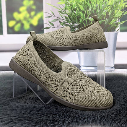 Мокасини жіночі Gipanis хакі літні текстильні сліпони 4459, фото 1