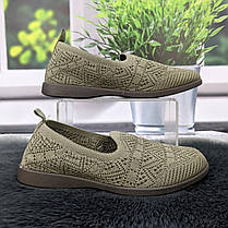 Мокасини жіночі Gipanis хакі літні текстильні сліпони 4459, фото 2