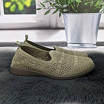 Мокасини жіночі Gipanis хакі літні текстильні сліпони 4459, фото 3