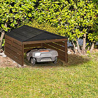 Гараж для роботизованої газонокосарки з дерева Коричневий и чорний