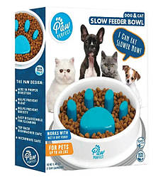 Миска для собак котів кругла Slow Feeder Bowl Лапка для повільного годування пластикова