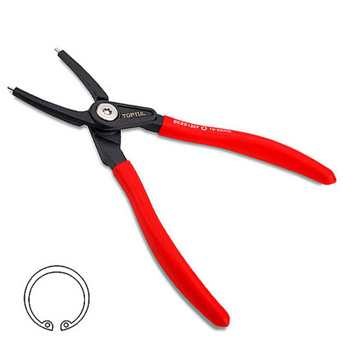 Круглогубці для зняття стопорних кілець 9" (стискання прямі) посилені TOPTUL DCBD1309, фото 1