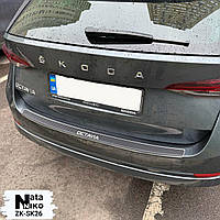 Накладка на бампер с загибом Skoda Octavia A8 COMBI  с 2020- (carbon)
