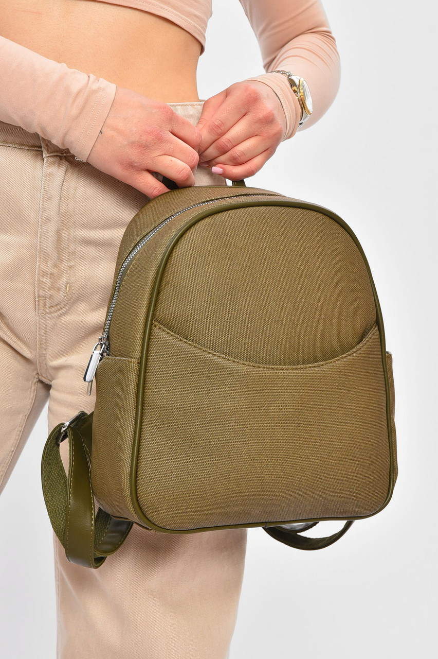 Рюкзак жіночий з екошкіри зеленого кольору 201949P, фото 1