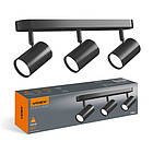 Світильник VIDEX під лампу 3xGU10 накладний поворотний чорний (VL-SPF05B-WFB)