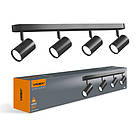 Світильник VIDEX під лампу 4xGU10 накладний поворотний чорний (VL-SPF05B-WPB)