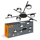 Світильник VIDEX під лампу 6xGX53 накладний з підсвіткою чорний (VL-SPF22B-BB)