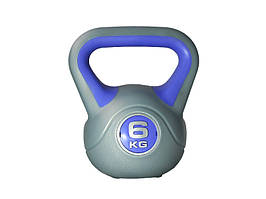 Гиря PLASTIC KETTEL BELL сірий, фіолетовий Уні 6кг