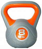Гиря PLASTIC KETTEL BELL сірий/помаранчевий Уні 8кг