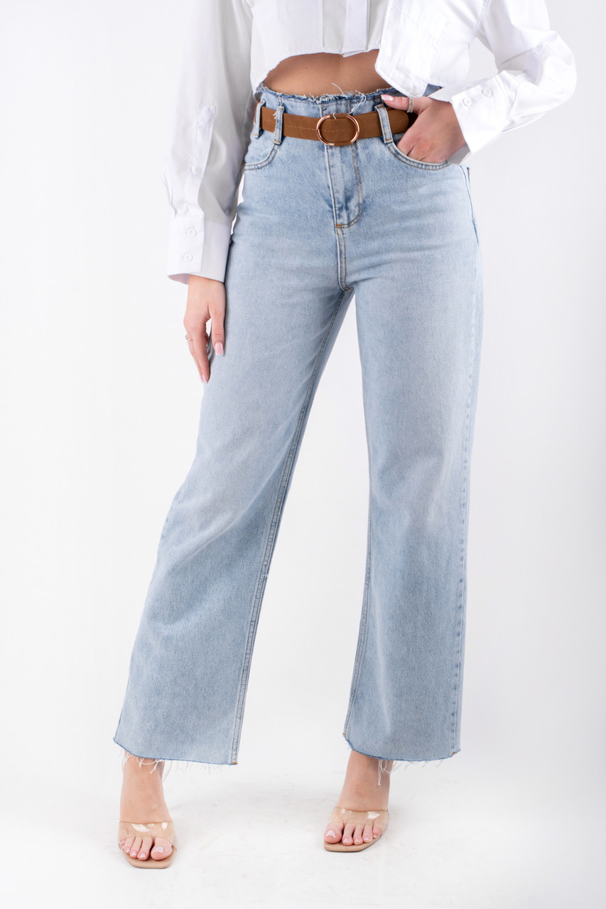 Джинси прямі з ременем світло-блакитні 25400 (2000000145884), фото 1