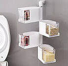 Полиця для спецій, настінний поворотний пластиковий контейнер на 4 секції, обертання на 360° Лучшая цена, фото 2