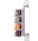 Полиця для спецій, настінний поворотний пластиковий контейнер на 4 секції, обертання на 360° Лучшая цена, фото 4