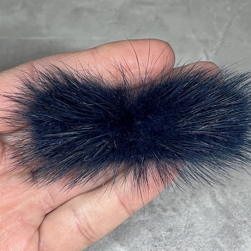 Хутро-бантик, розмір 3*7 см, колір темно-синій, арт 012708, 1 шт, Темно-синій, фото 1