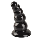 Чорна анальна втулка 14 см, Анальна пробка для фістингу на присосці, Стимулятор ануса, Інтимні іграшки, фото 4