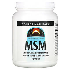 Метилсульфонілметан, MSM Powder, Source Naturals 1000 г