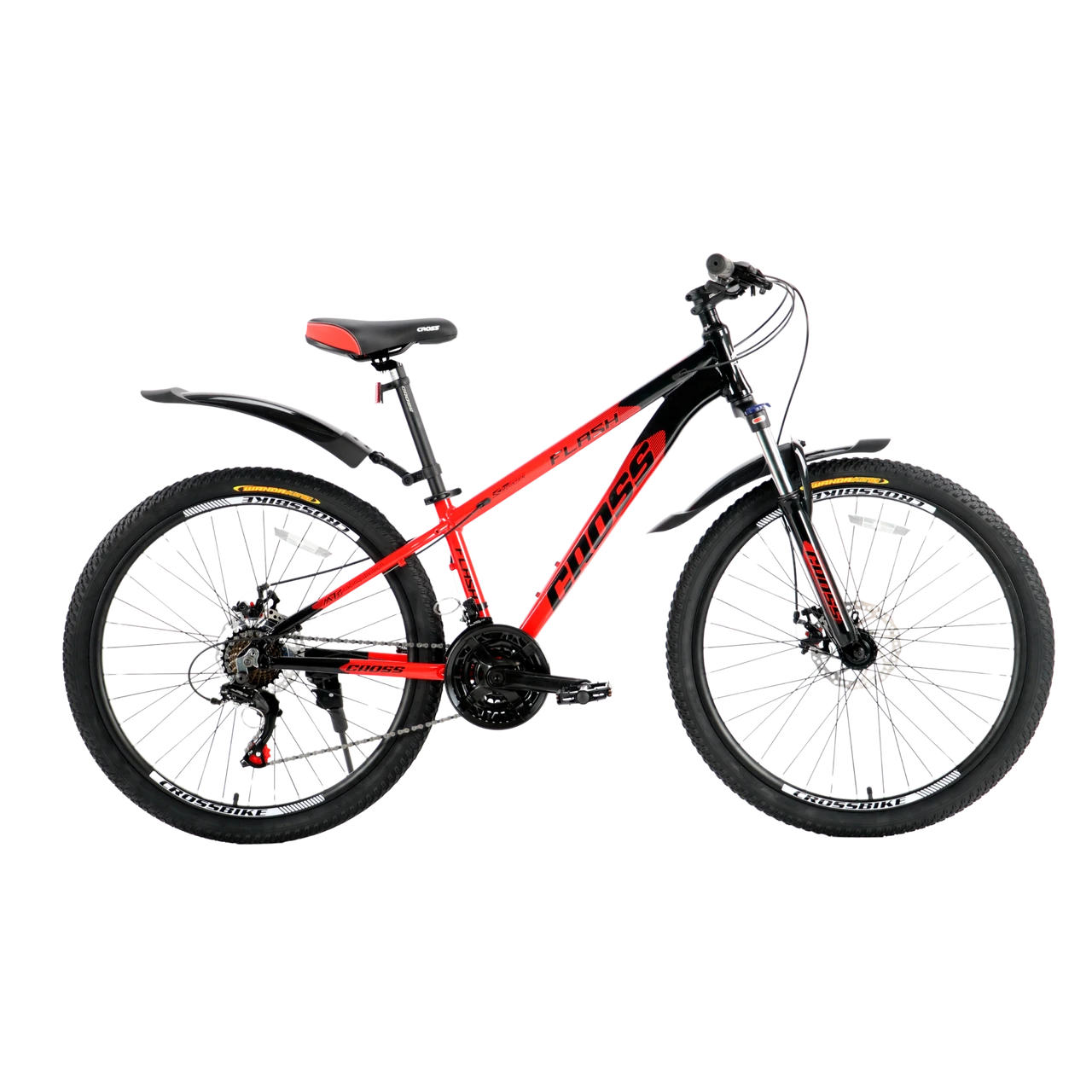 Велосипед Cross 27,5 AL Flash 2024 Рама-17 red-black