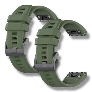 Ремінець 2шт CDK для Garmin Instinct | 22mm Silicone Sport Band Classic (015189) (green)