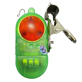 Сигналізатор клювання з підсвіткою, поворотна пластикова прищіпка, зелений, модель #6325