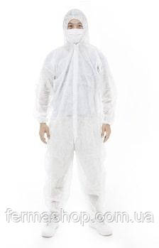 Одноразовий захисний одяг із капюшоном на блискавці, 35 г/м2, XL, фото 1