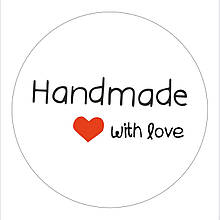 Наклейки ∅-40 мм (50 шт.) кольорові "Hand made" (1)