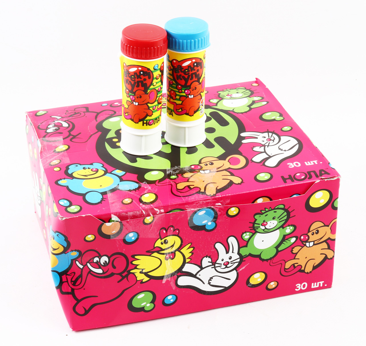 Мильні бульбашки "Веселкові кулі" 60мл, 30шт у блоці, Нола //, фото 1