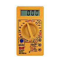 Мультиметр HAOYUE DT830D yellow, 1.5V*2 AAA, щупи