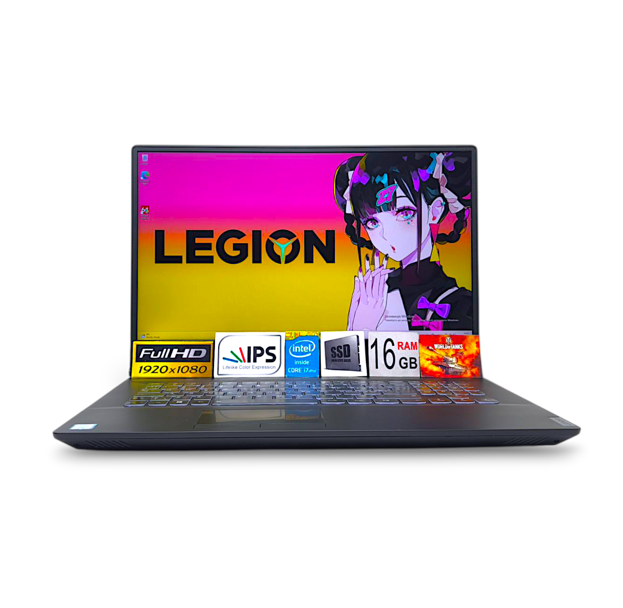 Ноутбук Lenovo Legion 17.3 FHD IPS i7-9750H Ram 16GB DDR4 SSD 480GB NVIDIA GTX1660TI 6GB