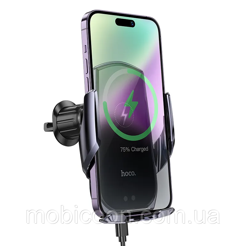 Автотримач із бездротовою зарядкою 15W HOCO CA202 PLUS