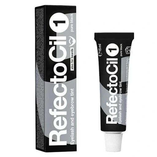 Набір з 4 шт. Refectocil 1 Pure Black 15 Ml хна для брів та вій у гелі для брів та вій чорна стійка колорація волосся