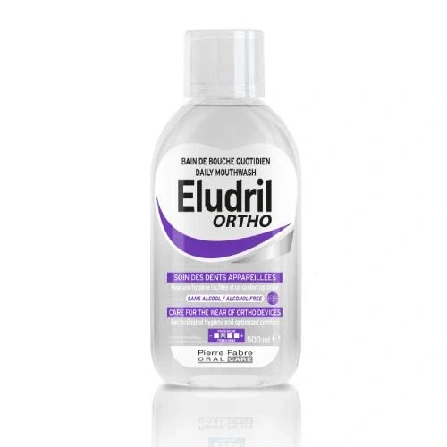 Набір з 4 шт. Рідина для полоскання рота Eludril Ortho 500 Ml рідина для порожнини рота для людей що носять брекети 500ml