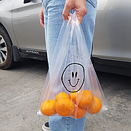 Поліетиленові пакети майка Іміджеві пакети з логотипом прозорі 25х40 см, фото 5