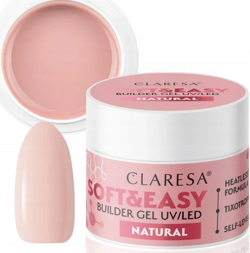 Набір з 3 шт. Claresa Soft & Easy Natural 45 г жель для моделювання Soft & Easy 45 г самостійно вирівнюється манікюрний жель