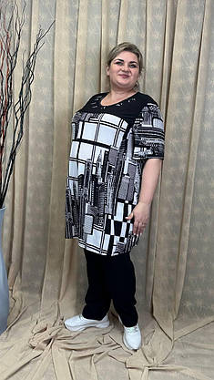 Туніка подовжена ошатна "Мілано" 62-64 66-68 70-72 74-76, фото 3