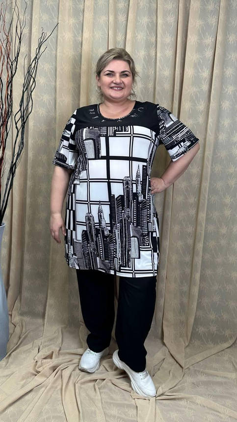 Туніка подовжена ошатна "Мілано" 62-64 66-68 70-72 74-76, фото 1