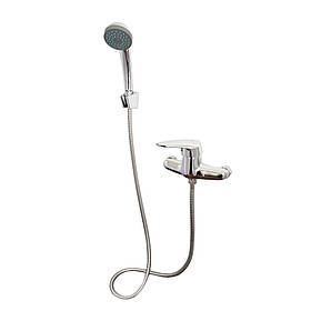 Змішувач для душу WEZER LOP5-270 хром одноважільний з душовим набором, настінний монтаж