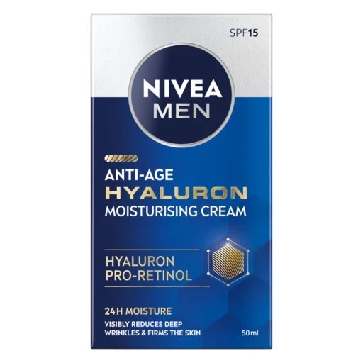 Набір з 2 шт. Nivea Hyaluron протизморшковий крем для обличчя 50 мл для чоловіків 50 мл крем