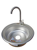 Комплект мойка кухонная и смеситель из нержавеющей стали Zerix SUS 011