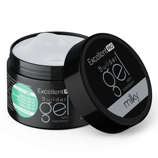 Набір з 2 шт. Excellent Pro Thixotropy Milky 50 г гель для моделювання однофазний гель з тиксотропією Pro 50г молочний