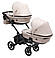 Коляска 2 в 1 для двійні Bair Kiwi DUO ECO BKD-33-1 капучино, фото 5