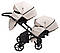 Коляска 2 в 1 для двійні Bair Kiwi DUO ECO BKD-33-1 капучино, фото 9