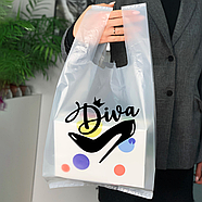 Пакет майка прозорий Пакети з логотипом майка оптом під замовлення 30х50 см, фото 6