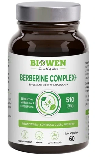 Дієтична добавка Biowen Berberine Complex+ 60 капсул 510мг 60 біла мурва барбарис берберин