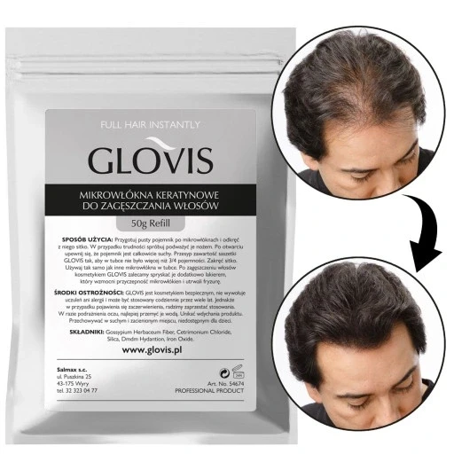Сашетка Glovis з мікроволокна для згущення волосся 50 г 50г еко-сашетка для згущення рідких волосся*