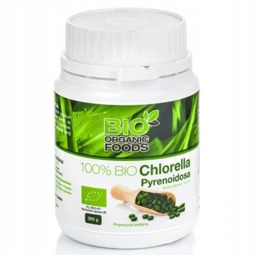 Таблетки з хлорелли від Bio Organic Foods 1200 шт. 300 г Bio Food 100% Bio Pyrenoidosa
