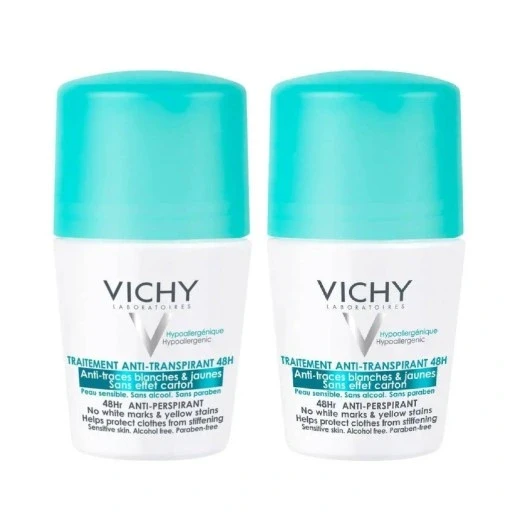 Vichy 50 Ml антиперспірант у роліку проти білих слідів на одязі у Roll-on 50 Ml набір 2x