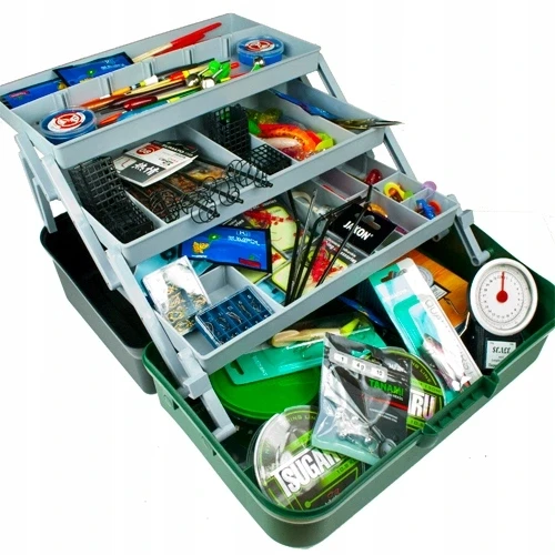 Велика рибальська коробка + набір 200 аксесуарів на наземний поплавець