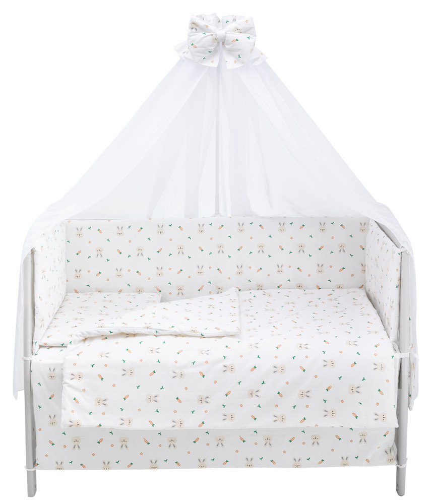 Дитяча постіль Babyroom Gold RG-08 білий (кролики з морквою), фото 1