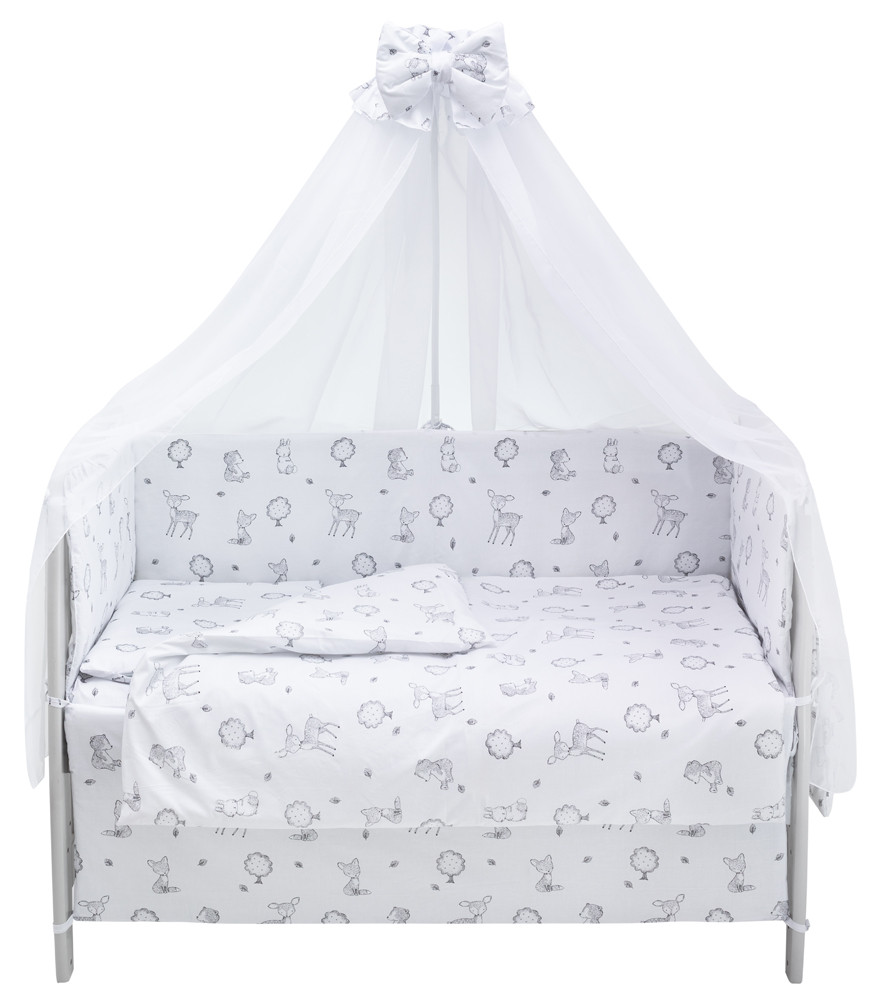 Детская постель Babyroom Gold RG-08 белый (лисичка, мишка, зайчик, олень)